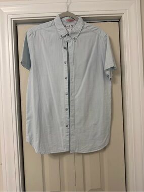 Denim & Flower Pale Blue Short-Sleeve Button-Down Shirt
